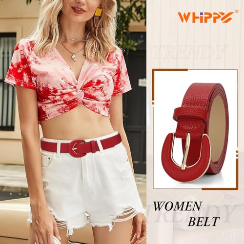 WHIPPY Women's Leather Belts for Jeans Pants Dress Black Leather Belts for Women Casual Fashion Ladies Waist Belts2