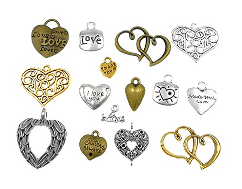 100 Grams Assorted Love Heart Shape Punk Steampunk Charm Pendant Connector For Diy Necklace Bracelet Jewelry Making Accessories #TOP2