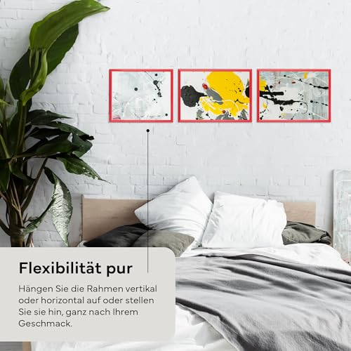 PANORAHMA BILDERRAHMEN Kunststoff Bilderrahmen 40 x 50 cm, Rot/Bilder Rahmen zum Aufhängen/Kunststoff Rahmen mit Echtglas – Ansicht 5