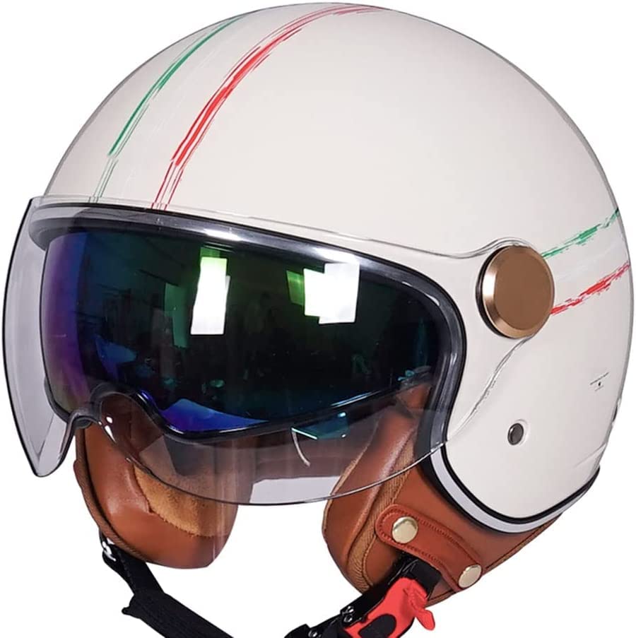 Buy Vespa Helmet, Vintage Motorcycle Helmet, Adults Retro Open Face