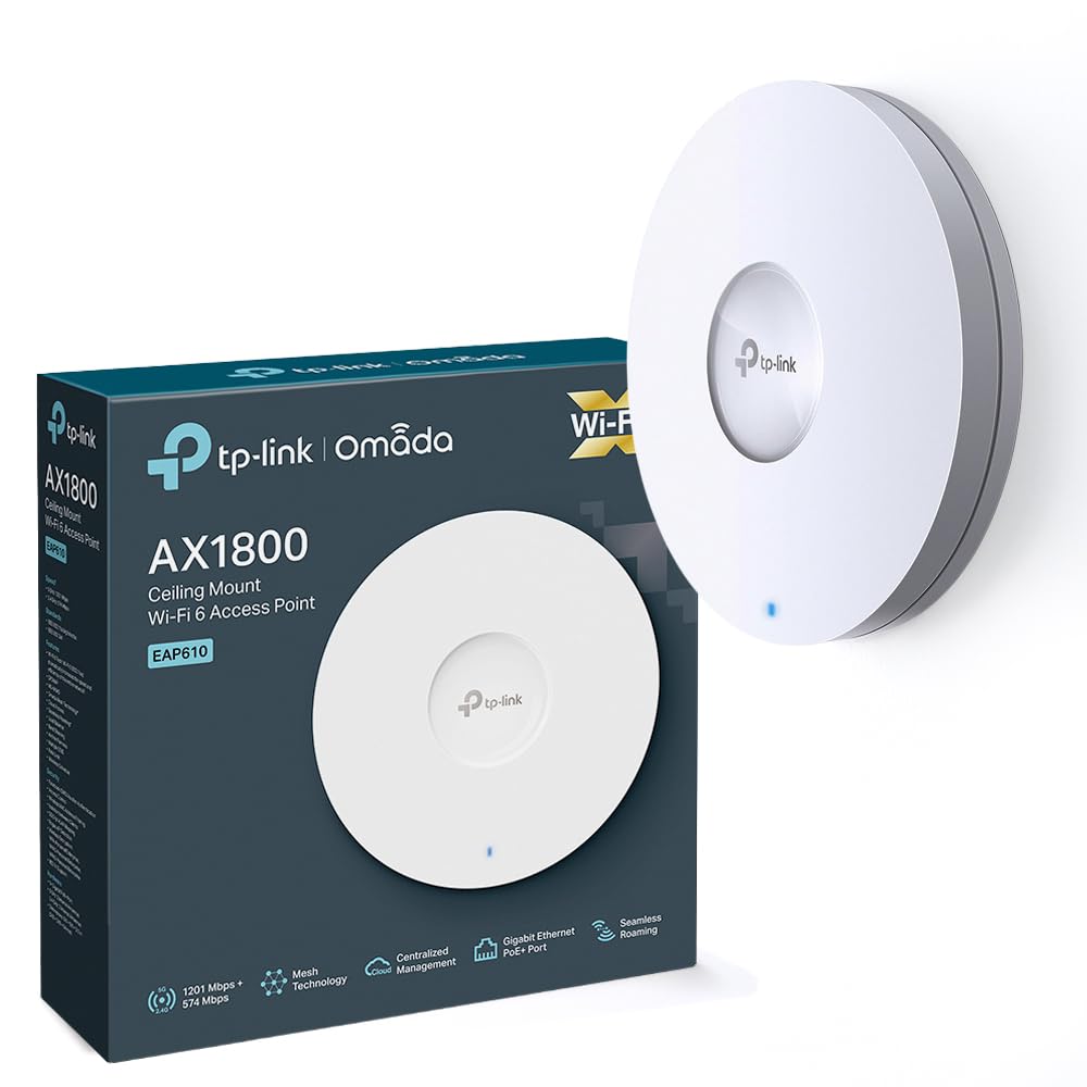 TP-Link EAP610, Omada Business WiFi 6 AX1800 Wireless Gigabit Access Point, Support Mesh, OFDMA, Seamless Roaming & MU-MIMO, SDN Integrated, Cloud Access & Omada App, PoE+ Powered, White-image-28