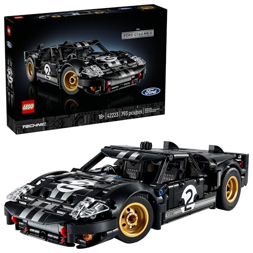 LEGO Technic 1966 Ford GT40 MKII Race Car Building Set for Adults - Collectible Toy W/Realistic Functions & Features for Adult Sports Car Fans, Ages 18+ - Gift Idea for Birthdays - 42223