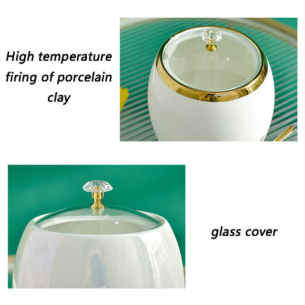 SYALEO Fria Dispensador de Bebidas de cerámica con Espiga de Acero Inoxidable y Tapas de Vidrio Dispensador de Bebidas de 2,4 l Contenedor de Agua de encimera para té Helado Kombucha Garrafa de Agua