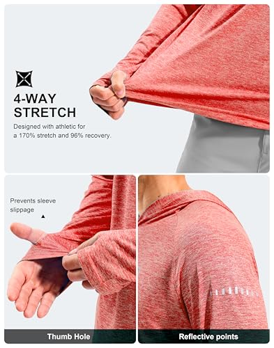 Image of Men's Sun Protection Hoodie Shirts Long Sleeve UPF 50+ Swim Shirts for Men Rash Guard Fishing Shirt Quick Dry