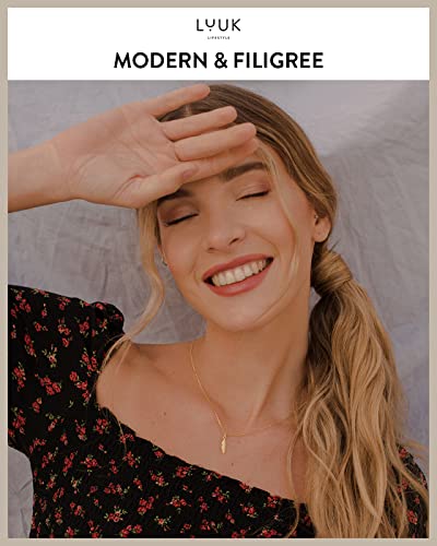 LUUK LIFESTYLE 925 sterling silver filigree necklace for women with pendant, trendy feminine jewelry for everyday life, adjustable length, 19”, gift idea for her, gift card, silver, gold, and rosegold2