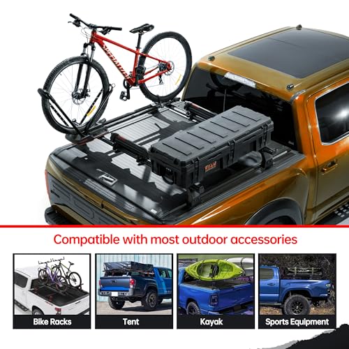Image of Adjustable Truck Bed Rack Cross Bars,Compatible with Full-Size Trucks with Retractable Hard Tonneau Covers|Length 71 inch|2PCs|Made of high-Strength Aluminum Alloy
