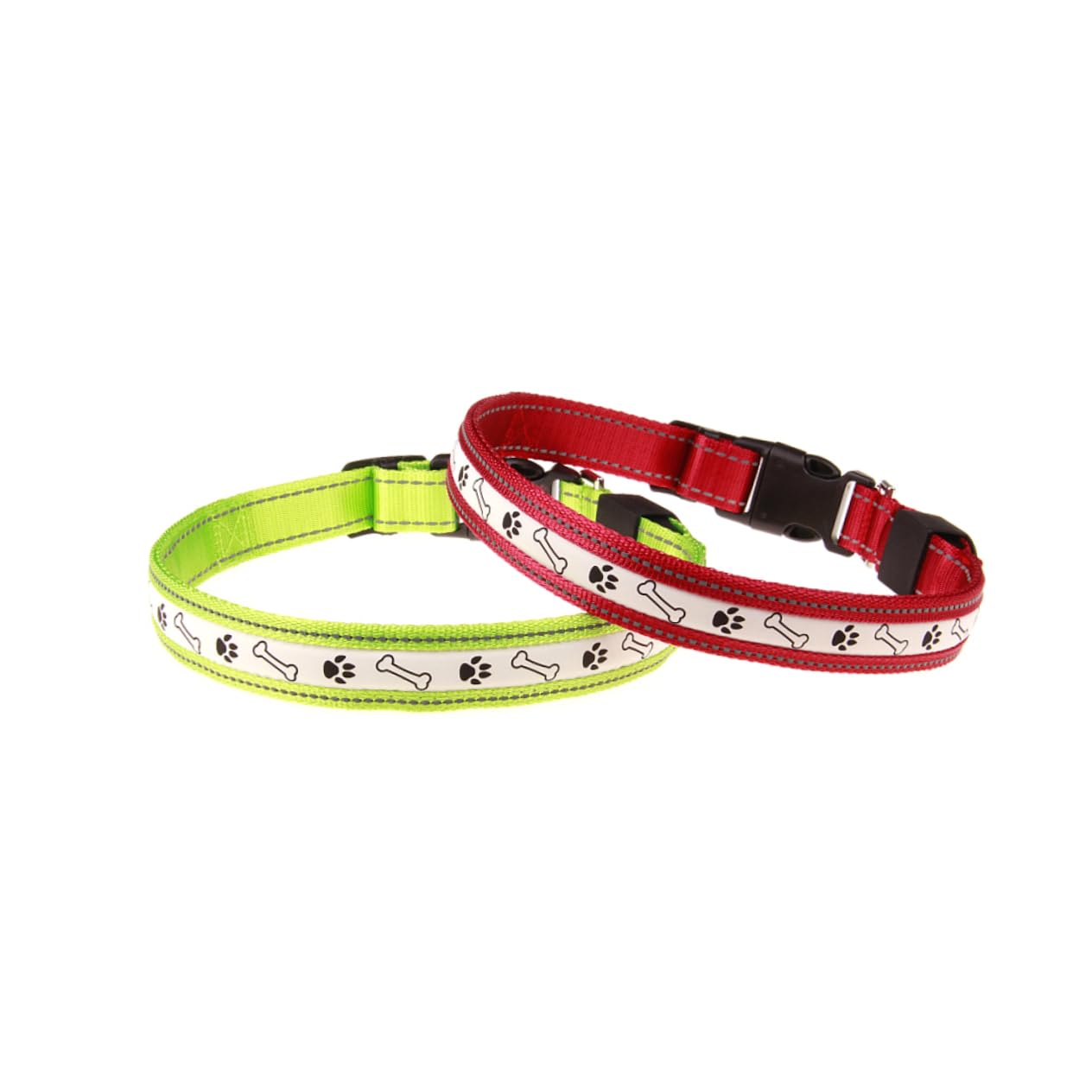 Kisangel 3piezas Collar Led para y Recargable Collar Luminoso para Seguridad Nocturna Mediano Verde