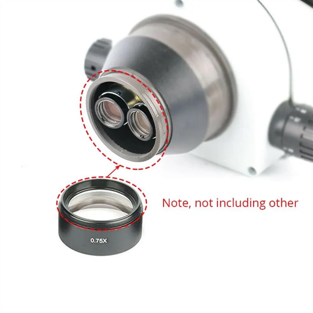 Ricambi per Microscopi da Laboratorio Microscopio Lente Ausiliaria 0.3X/0.75X/1.5X Obiettivi Ausiliari Stereo di Barlow Filettatura M48 for Zoom Trinoculare Binoculare