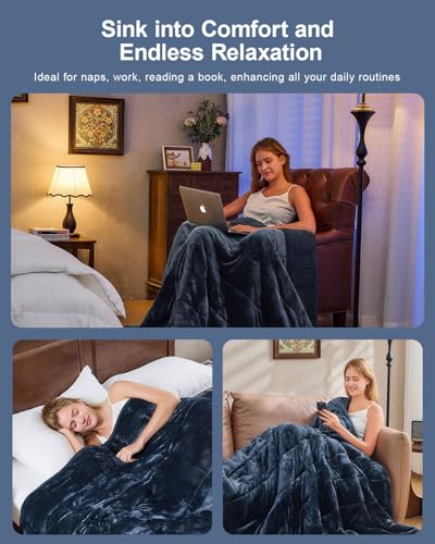 Super Fuzzy Soft Sherpa Fleece Weighted Blanket, 15 lbs Dual Sided Fluffy Heavy Weighted Blankets for Adults - No Bunching with Double Layers of Soft Inner Lining (48"x 72", 15 Pounds)