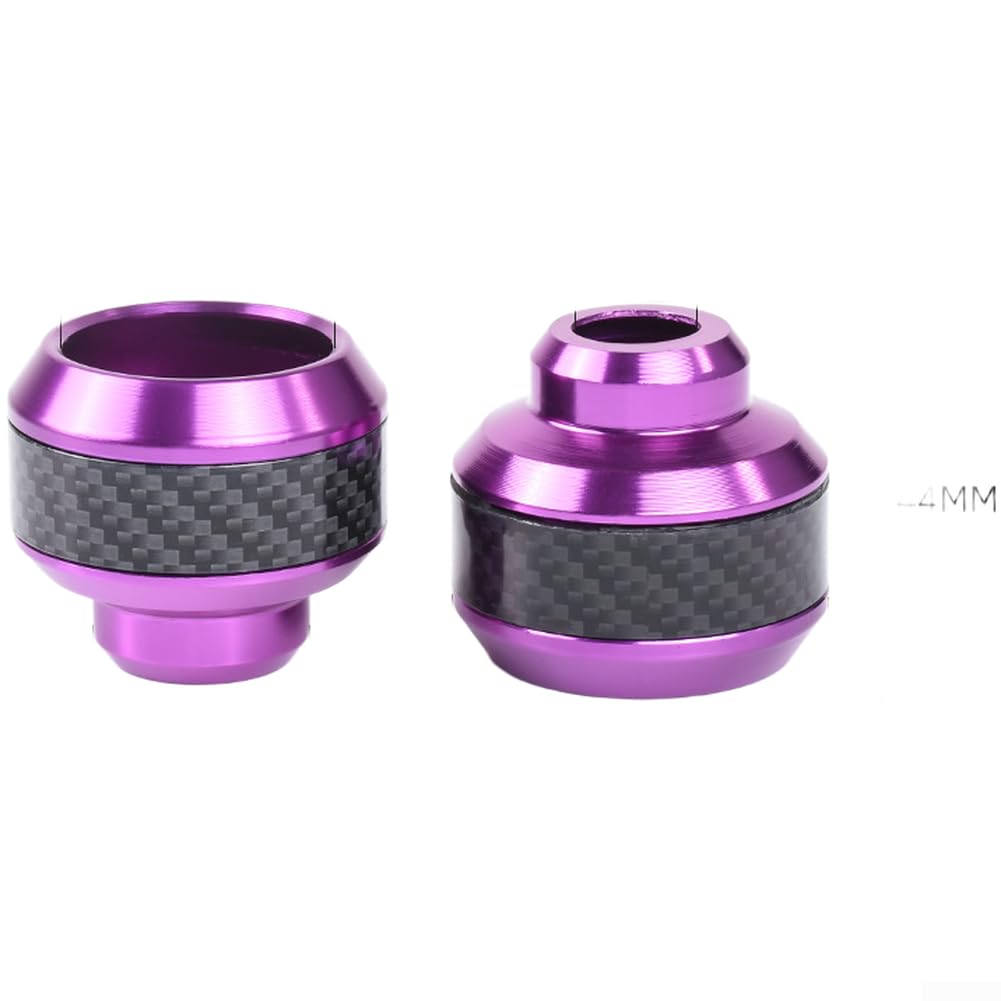 Aluminium Alloy Carbon Fibre Motorcycle Crash Pads Pair Shockproof Wheel Protection for Most E-Scooters & Motorbikes(Purple)