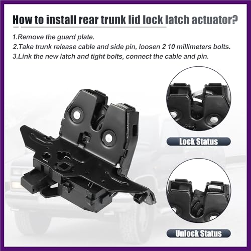 Image of Rear Door Liftgate Tailgate Lock Trunk Latch Actuator for Chevrolet Trax Tahoe Suburban for GMC Yukon XL for Buick Encore 2015-2019 Replace 13515944 13508110 Premium Fit Design