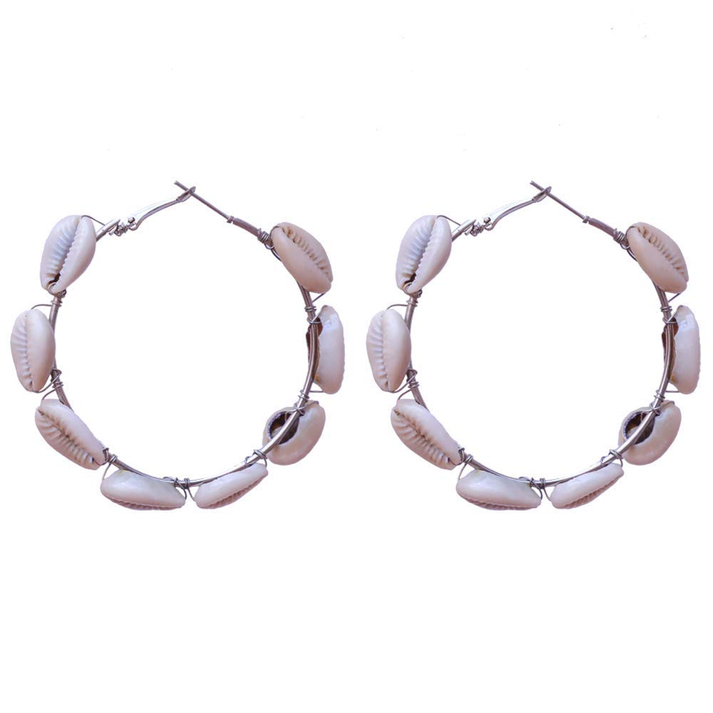 Non-Precious Metal Oxidized Silver White Sea Shell Hoop Earring for Women (B08KSHGRHZ) Amazon Price History, Amazon Price Tracker