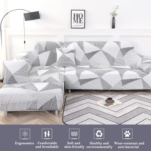 Hggzeg Stretch Sofa Cover, High Elastic Fabric 1 2 3 Seater Couch Slipcover, Washable Printed Pattern Loveseat Settee - Image 2
