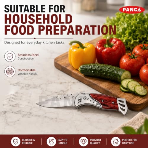Image of PANCA Stainless Steel Utility Knife with Wooden Handle