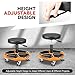 Auto Dynasty Mechanic Stool, Adjustable Rolling Pneumatic Creeper Garage Shop Seat with Tool Tray, 300 LBS Roller Seat for Workshop Auto Repair, Adjustable Height 15.7