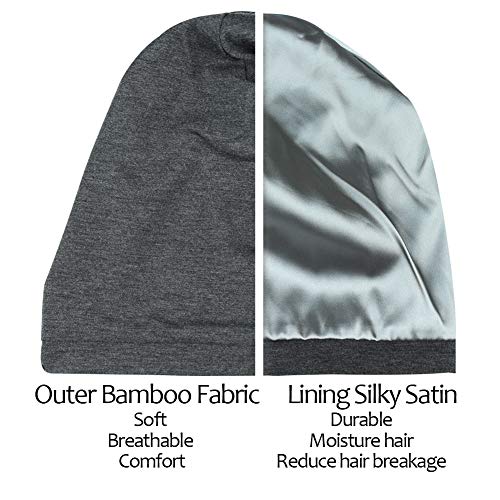 Capa de dormir de cetim ajustável para cabelo encaracolado que protege o cabelo, permanece no lugar,