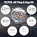 72 Pcs Hydraulic JIC Plug and Cap Kit, 37°Flare Threads Industrial Hydraulic Fittings, Carbon Steel Hydraulic Hose Caps and Plugs Set, Size 4 6 8 10 12 16
