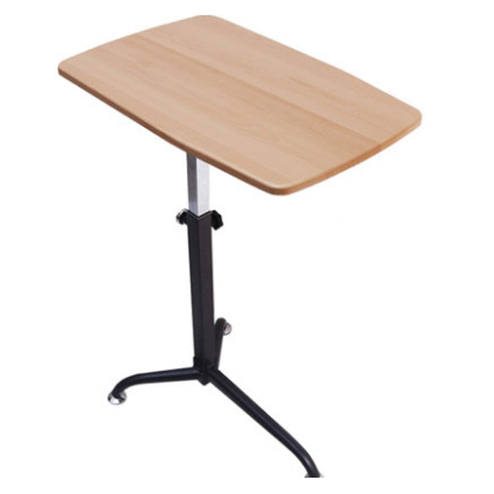 Mesa de sobrecama con Ruedas para sofá, Mesa de sobrecama/Silla, Mesa, Cama, sofá, Mesa Lateral para refrigerios (Madera Natural)
