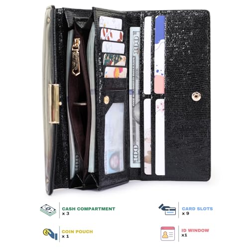 Wallet Women Large, Bifold Wallets for Women, PU Leather, Animal Print, Card Slots and Coin Compartments2