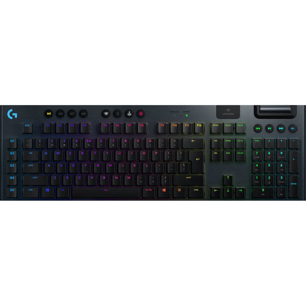 Logitech G915 LIGHTSPEED RGB Mechanical Gaming Keyboard, Low Profile GL Tactile Key Switch, LIGHTSYNC RGB, Advanced Wireless and Bluetooth Support - Tactile,Black