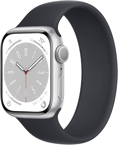 Apple Watch Series 8 GPS 1614in - Caja de aluminio plateada con bucle de medianoche renovado