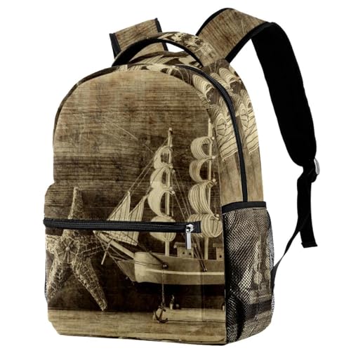 Sac à dos d'école style voile vintage pour ado et voyage casual
