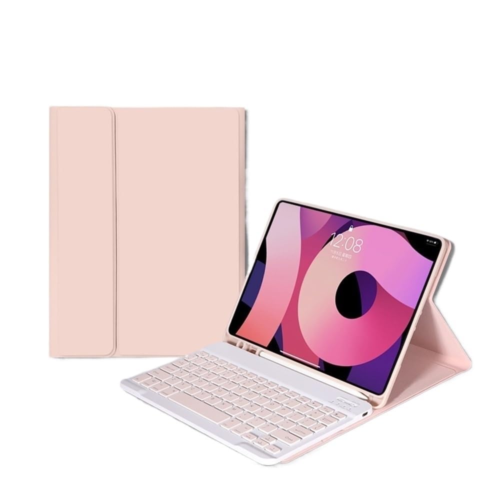 Carcasa blanda para teclado iPad Pro 11 YSJX rosa con ranura de bolígrafo 7