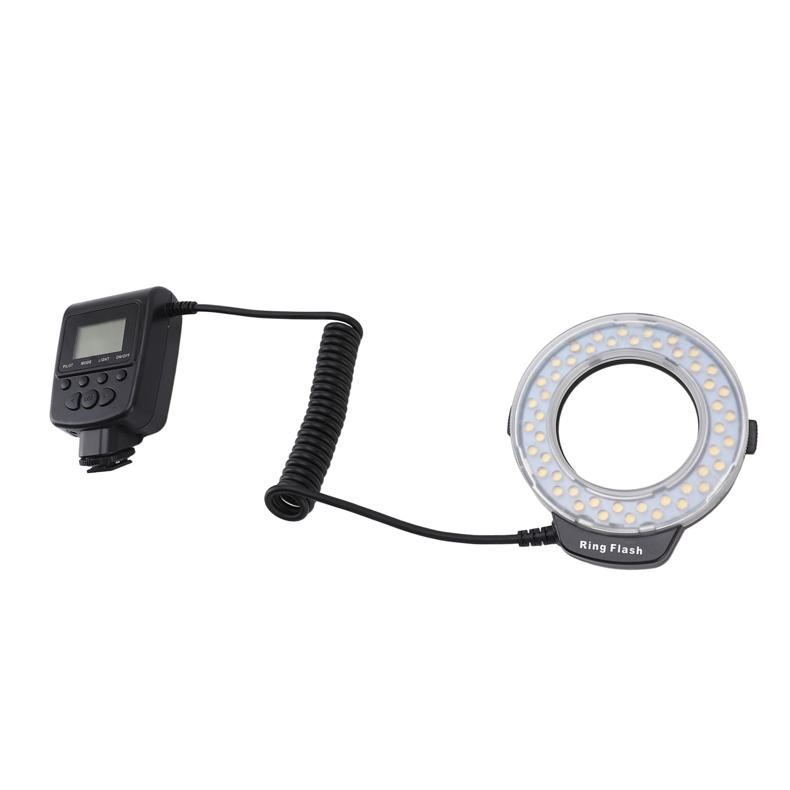 48 Makro LED Ring Light 48-LED Makro Pierścień Flash Light z Wyświetlaczem LCD 7 Poziomy Jasności 4 Tryby Błyskowe 9 Pierścienie Adaptera dla Kamer DSLR
