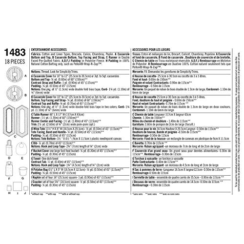 Accessoires divertissement Simplicity us1483os patron loisir Taille OS