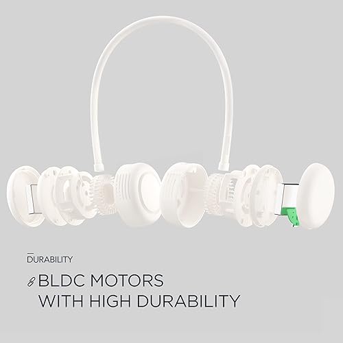 Miniatura 5 de Ventilador portátil recargable con banda para el cuello sin aspas, color beige rizado