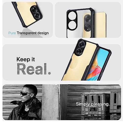 Image of Pikkme Oppo F23 5G Back Cover | Crystal Clear Transparent Back | Ultra Hyrbid | Full Camera Protection | Raised Edge | Bumper Back Case for Oppo F23 5G (Plastic, Black)
