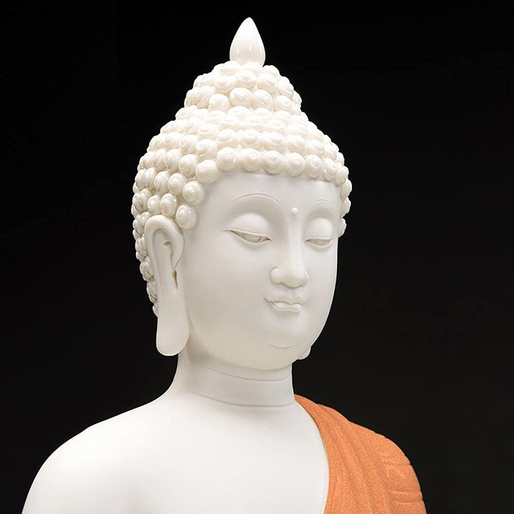 Houlu 12 inch Ceramic Buddha Statue, Sitting Buddha, Meditating Seated Buddha Figurine for Home Decor, Office Decor, Garden Decor, Indoor/Outdoor - Red
