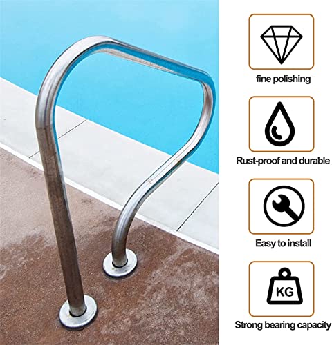 Barandilla para piscina de acero inoxidable 31.4x18.5 pulgadas miniatura 6