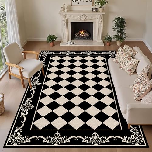 Tapete decorativo vintage ajedrez 3x4ft Ykncxzy