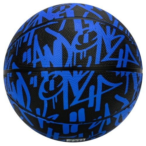 AND1 Street Ink Rubber Basketball: Official Regulation Size 7 (29.5 inches) Rubber Basketball - Deep Channel Construction Streetball, Made for Indoor Outdoor