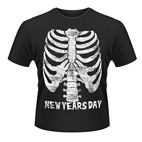 T-Shirt New Years Day Ribcage Plastic Head pour homme en coton noir