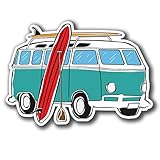 2 x 10cm- 100mm Camper Van Surf Surfer Vinyl SELF ADHESIVE STICKER Decal Laptop Travel Luggage Car iPad Sign Fun #4074