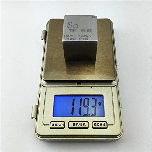 1 25,4 mm cubo di metallo 99,95% 119 grammi