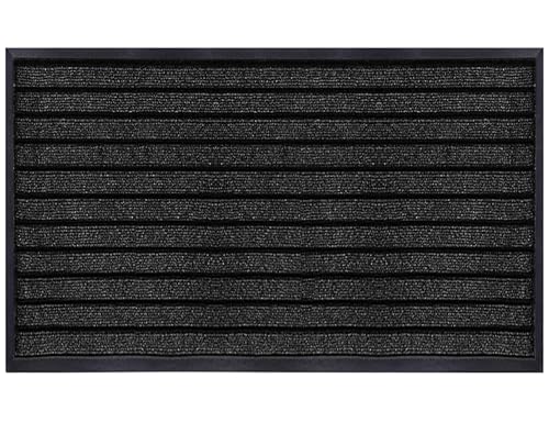 Image of Hafaa Indoor & Outdoor Black Door Mat 40x60 cm Non Slip Water Absorbent Rubber Mat Heavy Duty Floor Mats