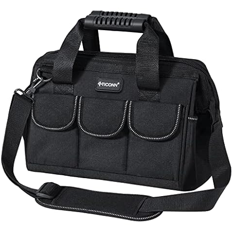 TICONN 12in Tool Bag with Waterproof Soft Bottom Cover