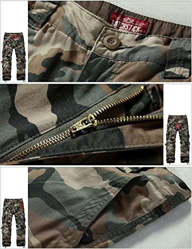 Image of Match Men's Wild Retro Multi-Pockets Utility Casual Cotton Cargo Trousers #3357