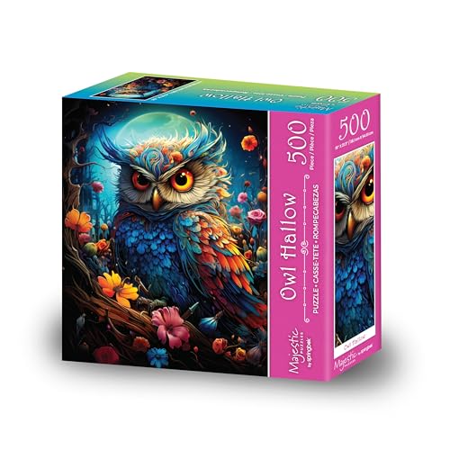 Majestic Owl Hallow Puzzle de 500 piezas para adultos con artwork de búho místico para entretenimiento relajante y exhibición colorida miniatura 2