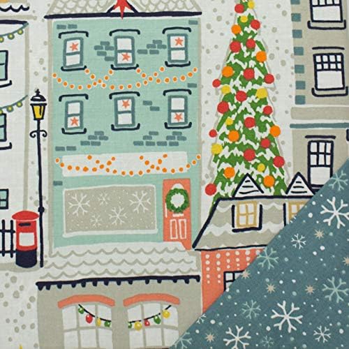 Furn Festive Town Duvet Set, Cotton, Multi, Single