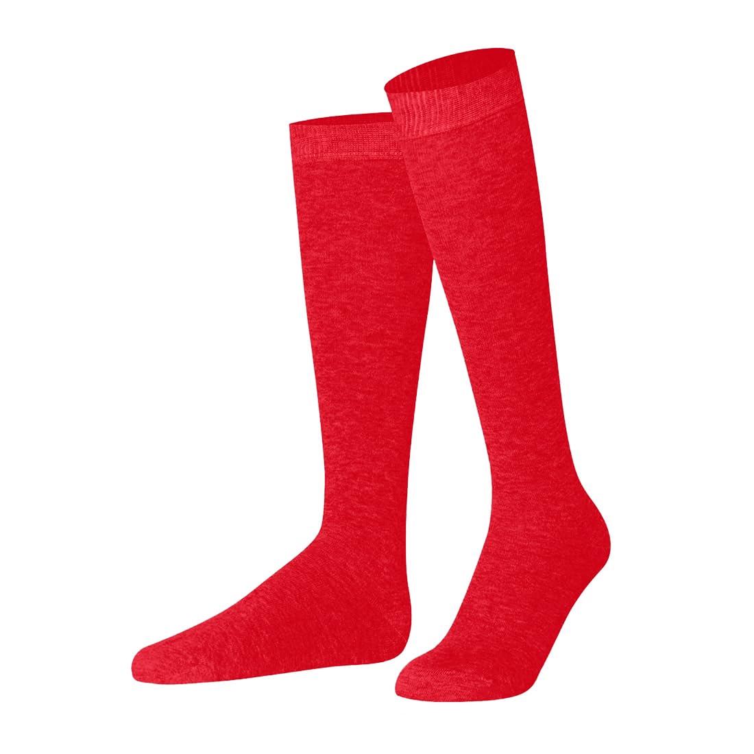 MUKHAKSH (Pack of 3 Pairs = 6 Socks Men Boys Cotton Lycra Red Knee Length Knee High Socks 1