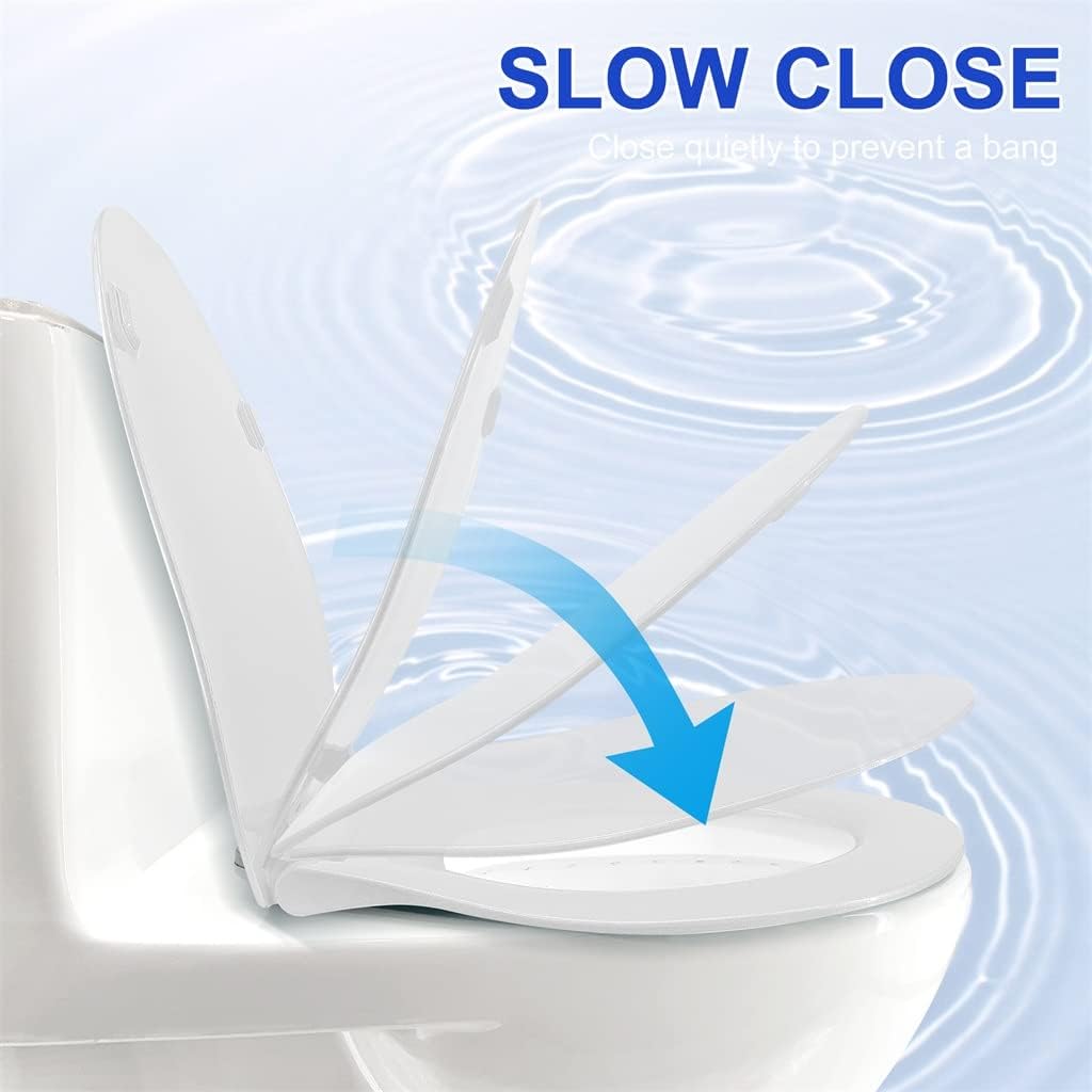 Button Toilet Accessories Cover is White Slow Down and No Noise
