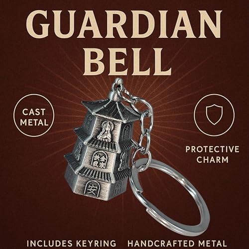 Image of OTTAVO Guardian Bell Keychain, Oxidized Copper, Tibetan Style, 5 cm Height, Good Luck Charm