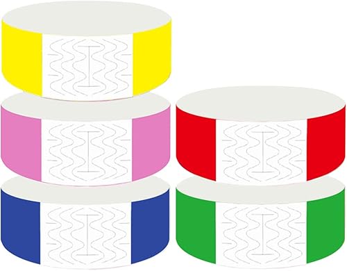 Miniatura 3 de Kaxich 500 pulseras de papel para eventos, impermeables, de neón, pulseras de papel para eventos, clubes, festivales de música, conciertos,