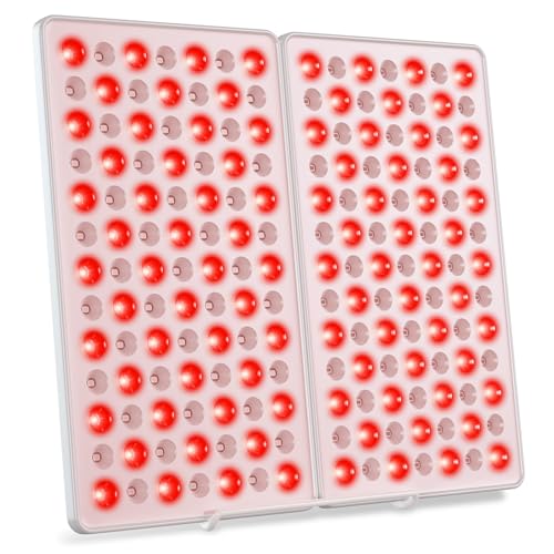 Lámpara de luz roja, 850 nm y 660 nm, lámpara infrarroja, 10/20/30 menos, temporizador, 182 LED, lámpara de luz roja con soporte, para cara, cuerpo (la lámpara no genera calor)