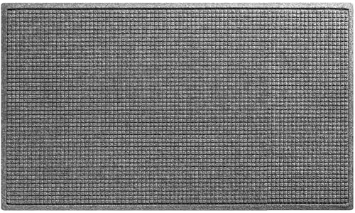 WaterHog Squares Front Door Mat Indoor Outdoor Entrance, Absorbent All-Weather Doormat Non-Slip Rubber Backing, Dirt & Moisture Trapper, Low Profile, Easy Clean, Made in USA, 35.5