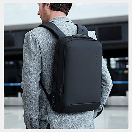 Muzee Slim Laptop Backpack For Men - Business Backpack With Structured Shell And Usb Plug - Fits 15.6 Inch Pc - Water Repellent And Lightweight Work Backpack - Professional And Compact Design #TOP5